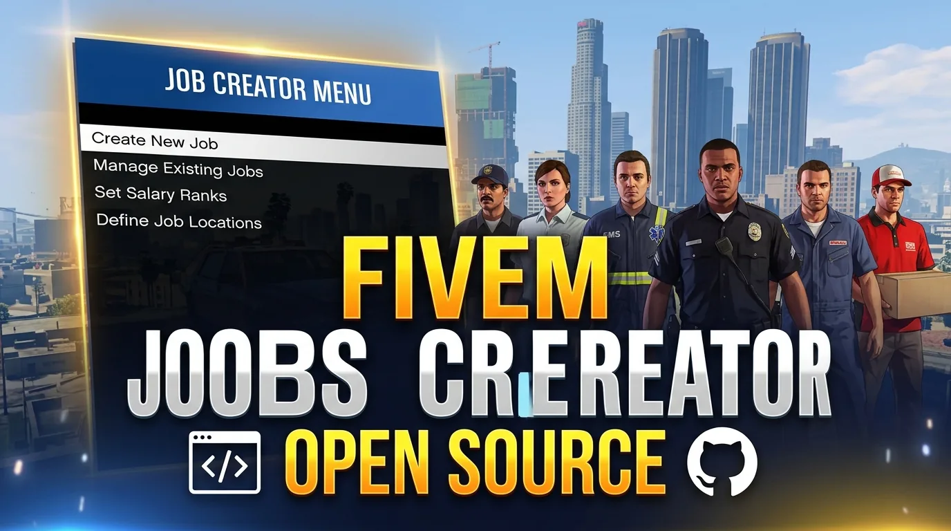 Free Open-Source FiveM Jobs Creator — Create Jobs In-Game (ESX & QBCore)