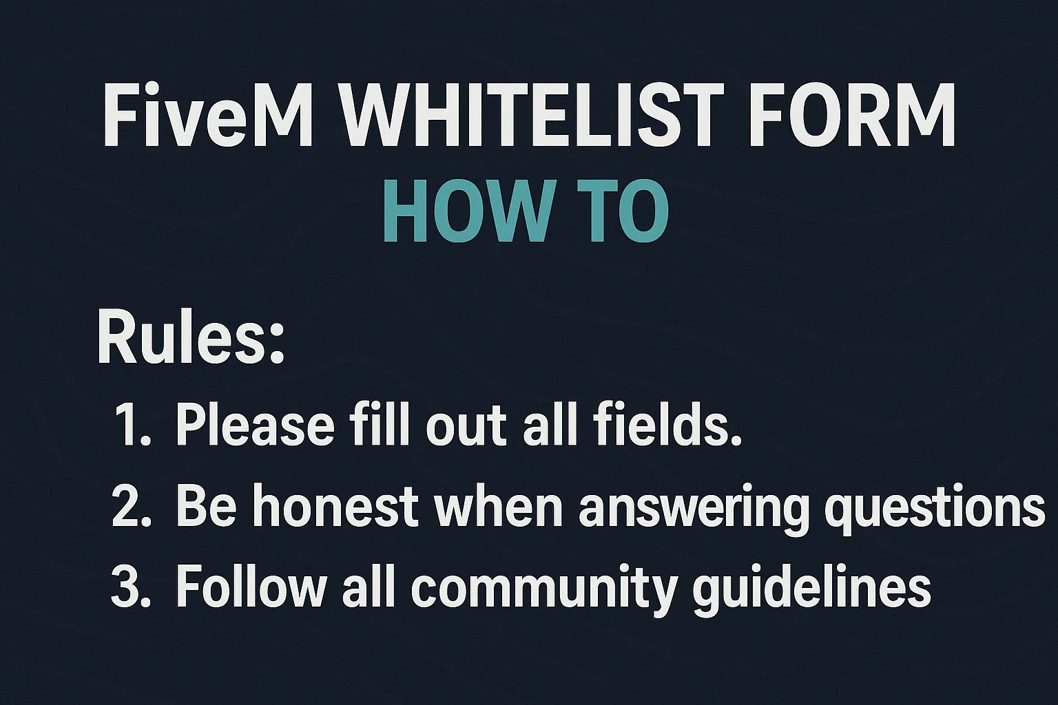 FiveM Whitelist — Complete Guide (txAdmin, Scripts, DB)