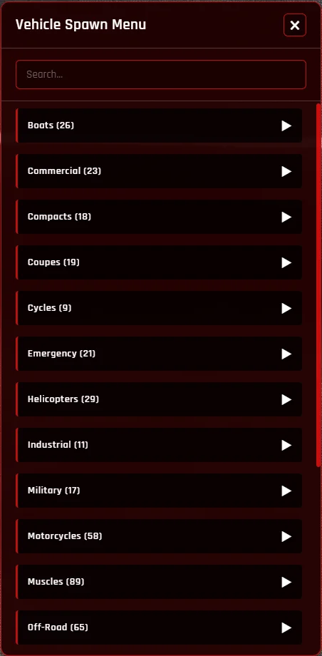 FiveM Vehicle Spawn Menu Standalone Script - Bild 2