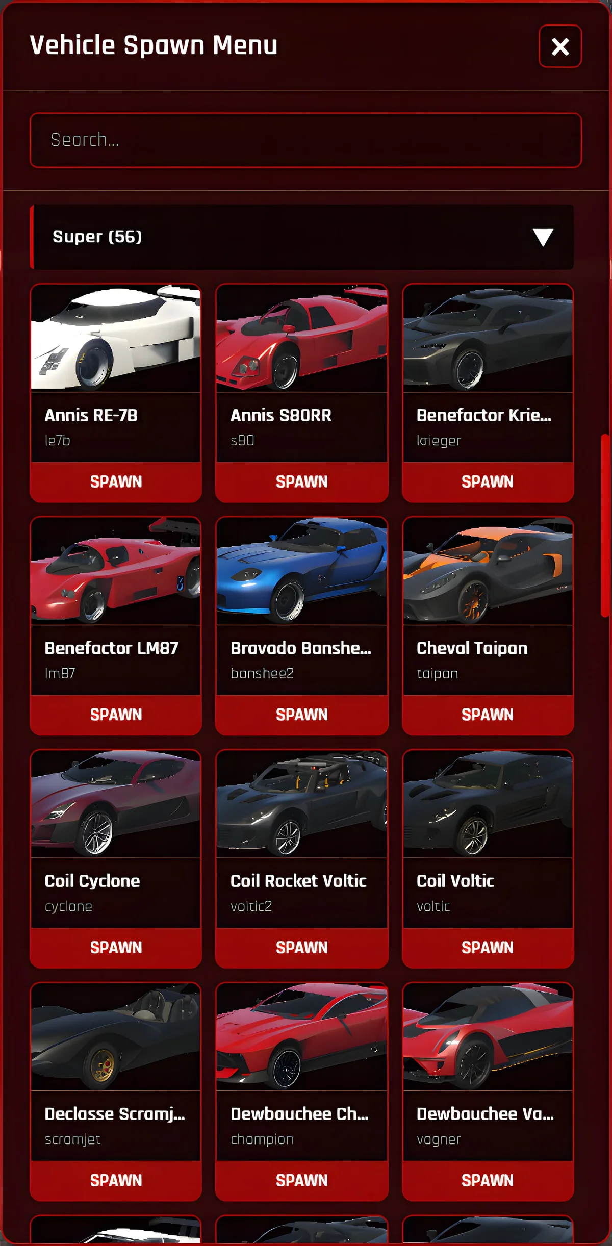 FiveM Vehicle Spawn Menu Standalone Script - Bild 4