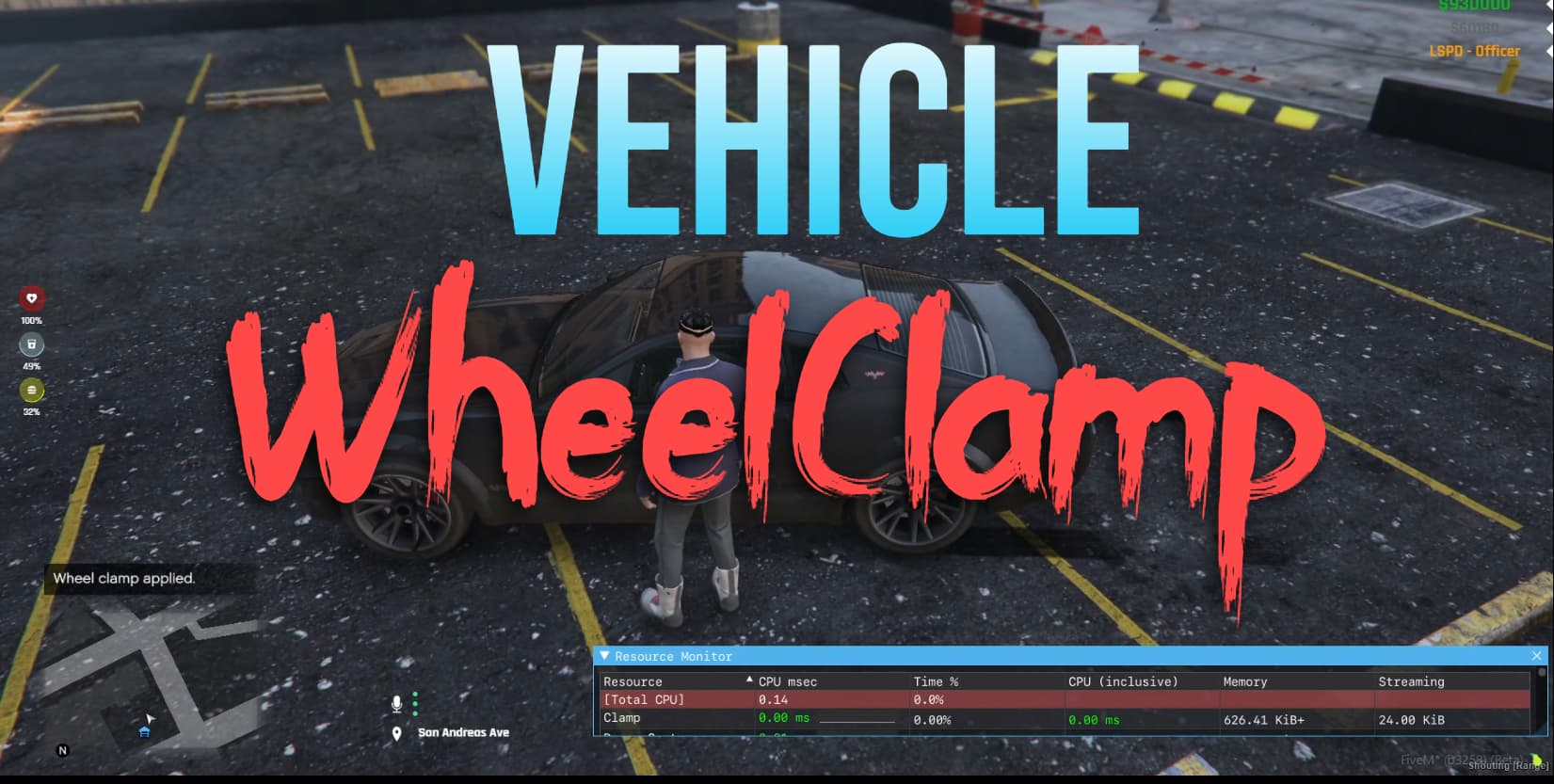 Wheel Clamp Script – Immobilize Vehicles