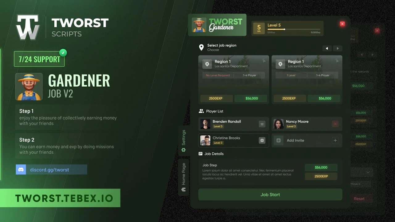 Multiplayer Gardener Job